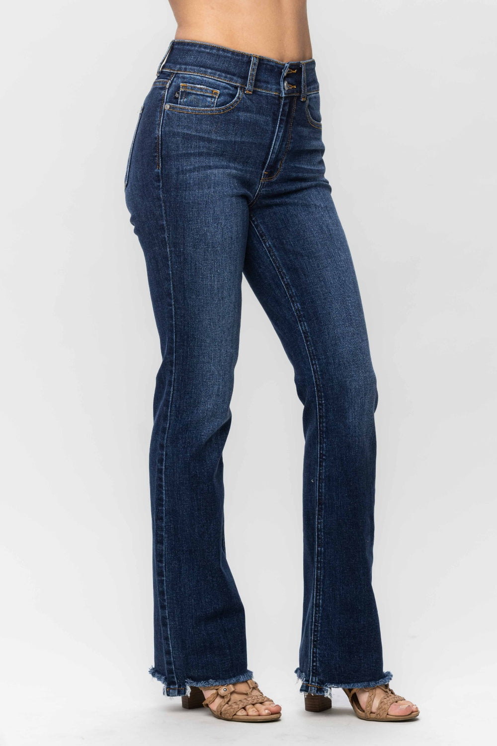 Judy Blue Full Size Frayed Hem Bootcut Jeans